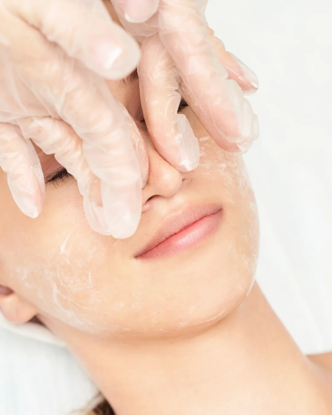 Cleansing foam during a facial at Healthy Minds Luxury Med Spa